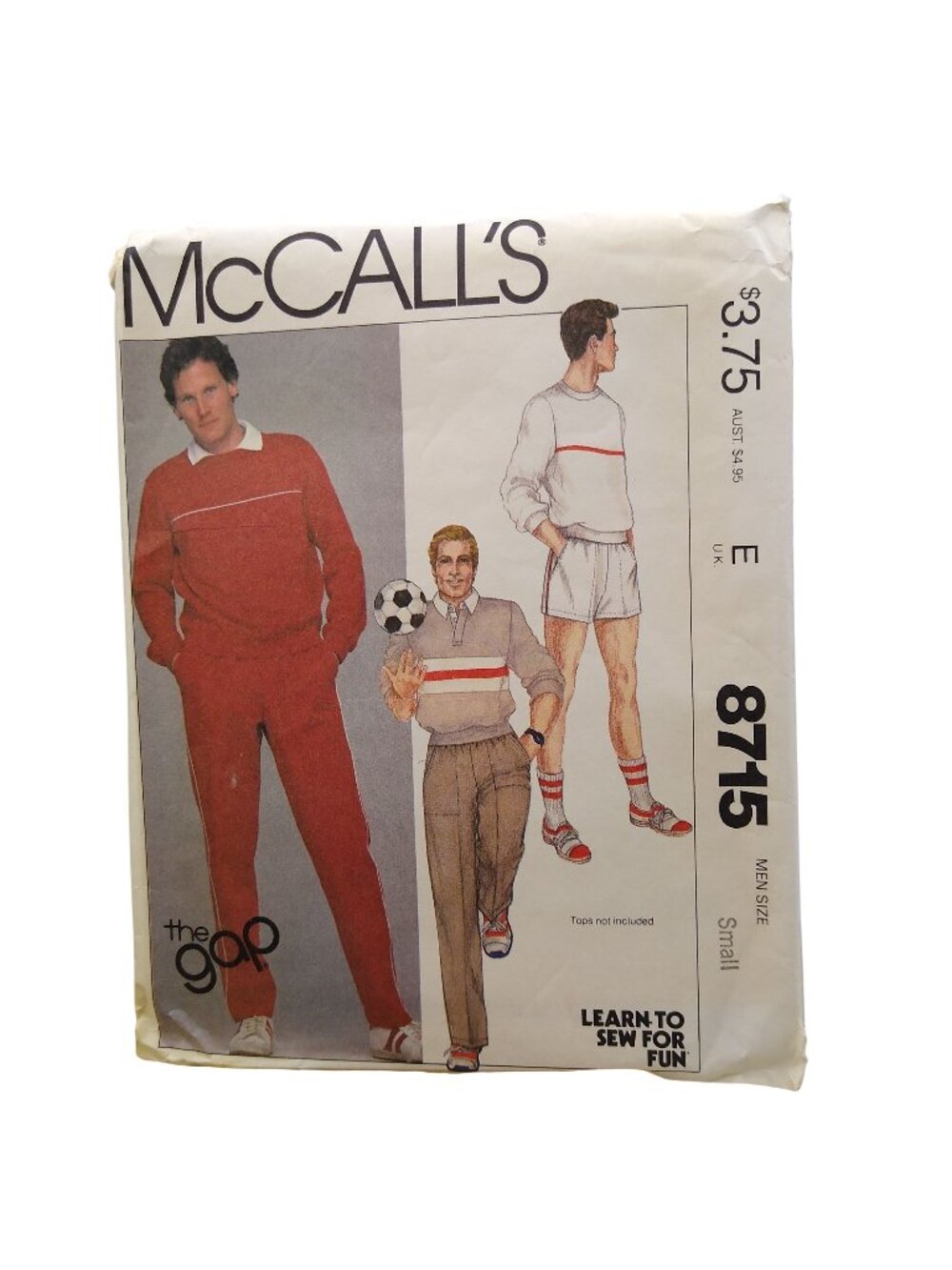 Vintage Sewing PATTERN McCalls 8715, the gap 1983 Mens Pants or Shorts, Size Sm